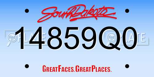 14859Q0 South Dakota License Plate