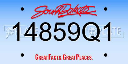 14859Q1 South Dakota License Plate