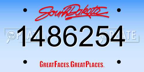 1486254 South Dakota License Plate