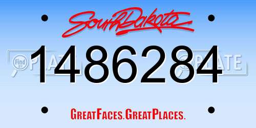 1486284 South Dakota License Plate