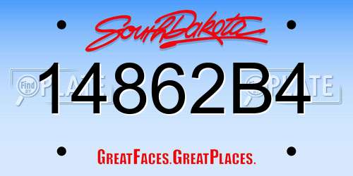 14862B4 South Dakota License Plate