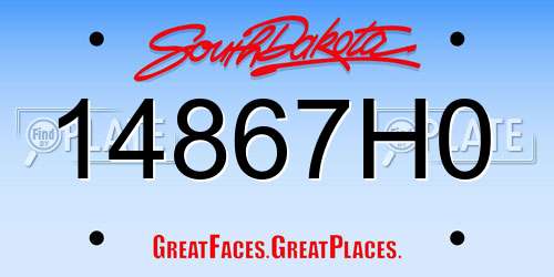 14867H0 South Dakota License Plate