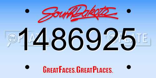 1486925 South Dakota License Plate