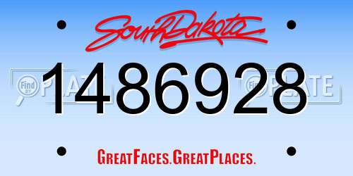 1486928 South Dakota License Plate
