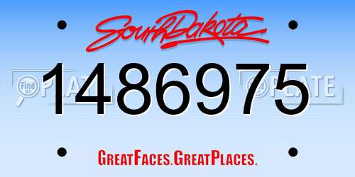 1486975 South Dakota License Plate