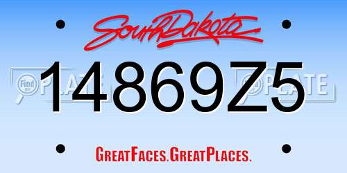 14869Z5 South Dakota License Plate