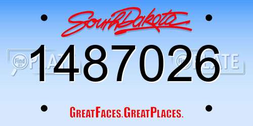 1487026 South Dakota License Plate