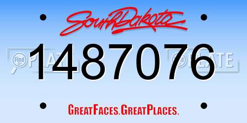 1487076 South Dakota License Plate
