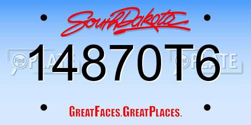 14870T6 South Dakota License Plate