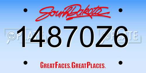 14870Z6 South Dakota License Plate