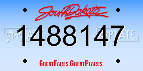 1488147 South Dakota License Plate