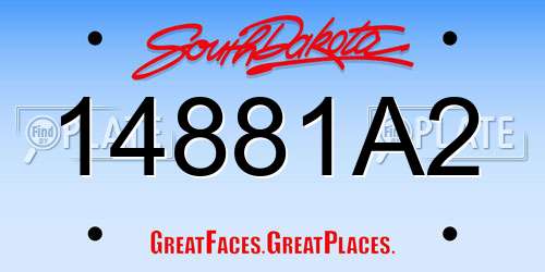 14881A2 South Dakota License Plate