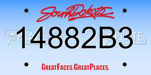 14882B3 South Dakota License Plate