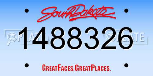 1488326 South Dakota License Plate