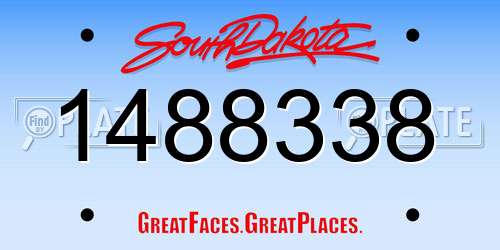 1488338 South Dakota License Plate