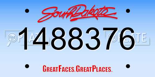 1488376 South Dakota License Plate