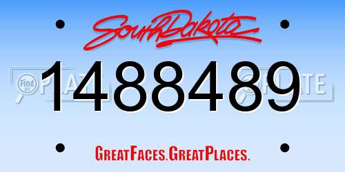 1488489 South Dakota License Plate