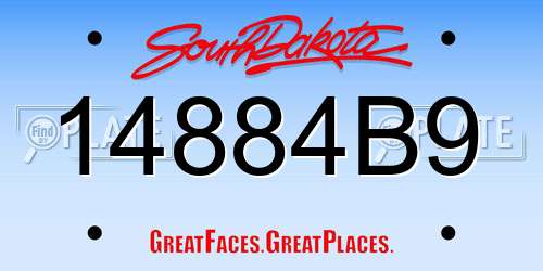 14884B9 South Dakota License Plate