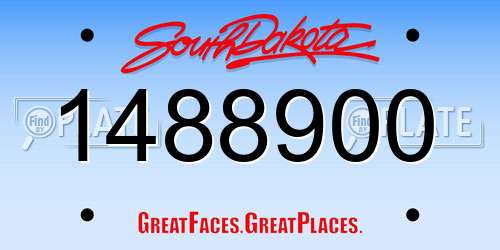 1488900 South Dakota License Plate