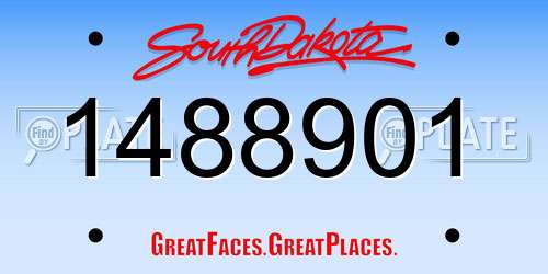 1488901 South Dakota License Plate