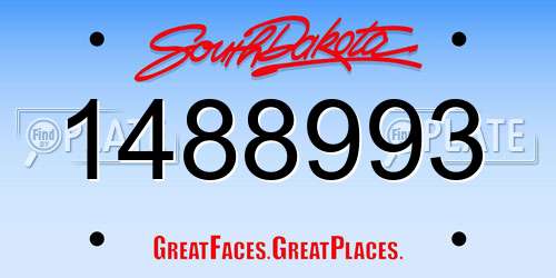 1488993 South Dakota License Plate