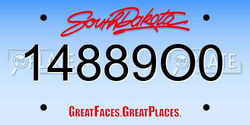 14889O0 South Dakota License Plate