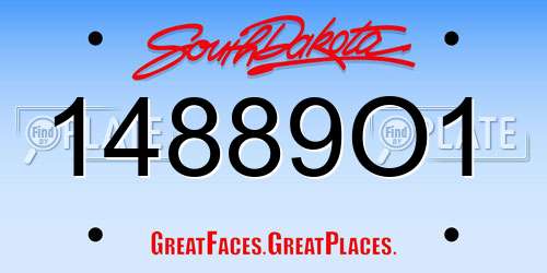14889O1 South Dakota License Plate