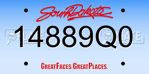 14889Q0 South Dakota License Plate