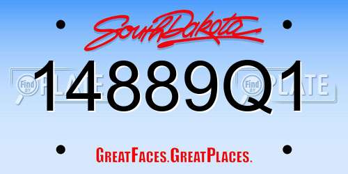 14889Q1 South Dakota License Plate