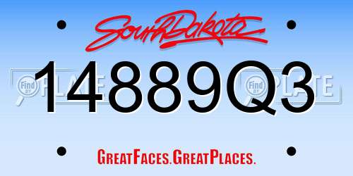 14889Q3 South Dakota License Plate