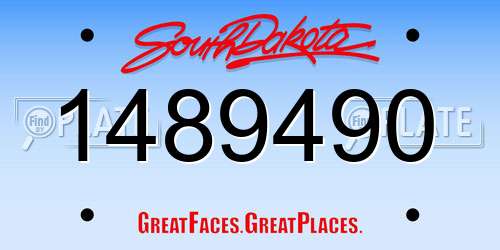 1489490 South Dakota License Plate