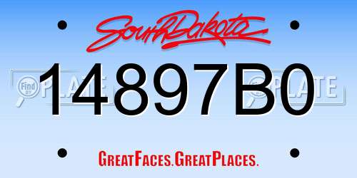 14897B0 South Dakota License Plate