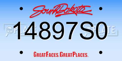 14897S0 South Dakota License Plate