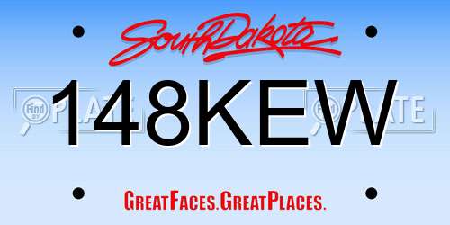 148KEW South Dakota License Plate