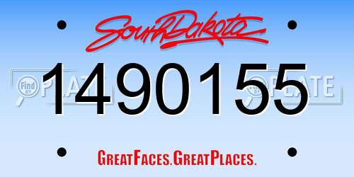 1490155 South Dakota License Plate
