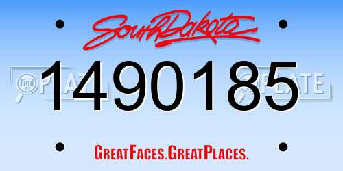 1490185 South Dakota License Plate