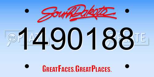 1490188 South Dakota License Plate