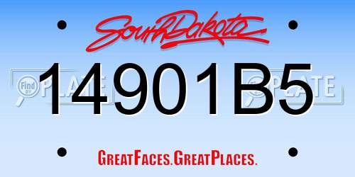 14901B5 South Dakota License Plate