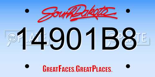 14901B8 South Dakota License Plate