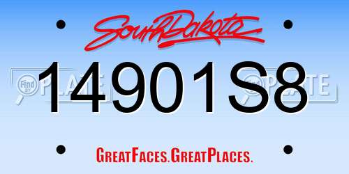 14901S8 South Dakota License Plate