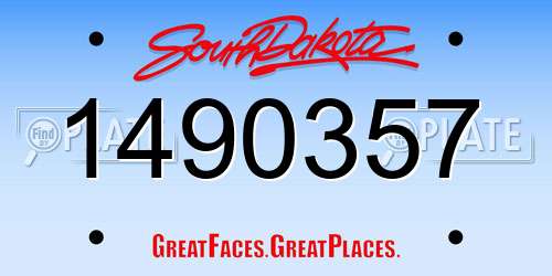 1490357 South Dakota License Plate