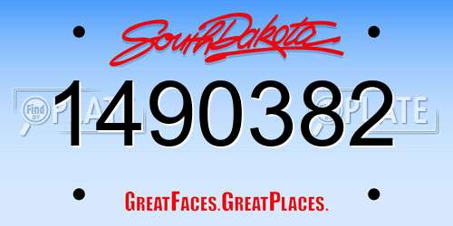 1490382 South Dakota License Plate