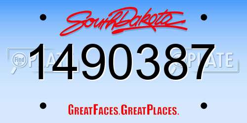 1490387 South Dakota License Plate