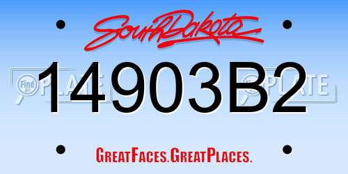 14903B2 South Dakota License Plate