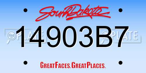 14903B7 South Dakota License Plate