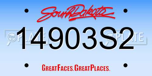 14903S2 South Dakota License Plate