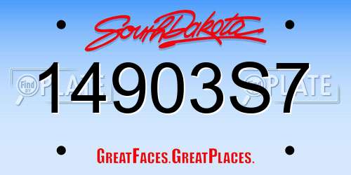 14903S7 South Dakota License Plate