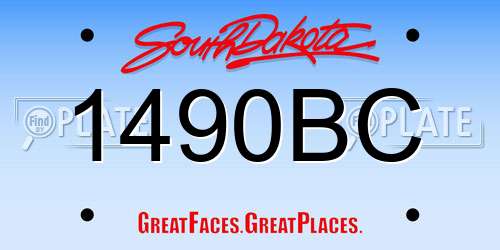 1490BC South Dakota License Plate