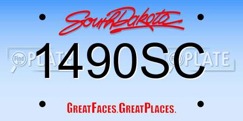 1490SC South Dakota License Plate