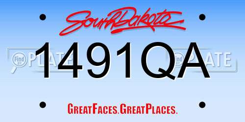 1491QA South Dakota License Plate